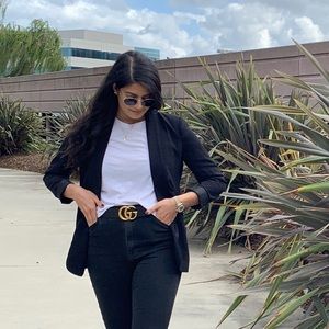 Mural Slouchy Boyfriend Blazer